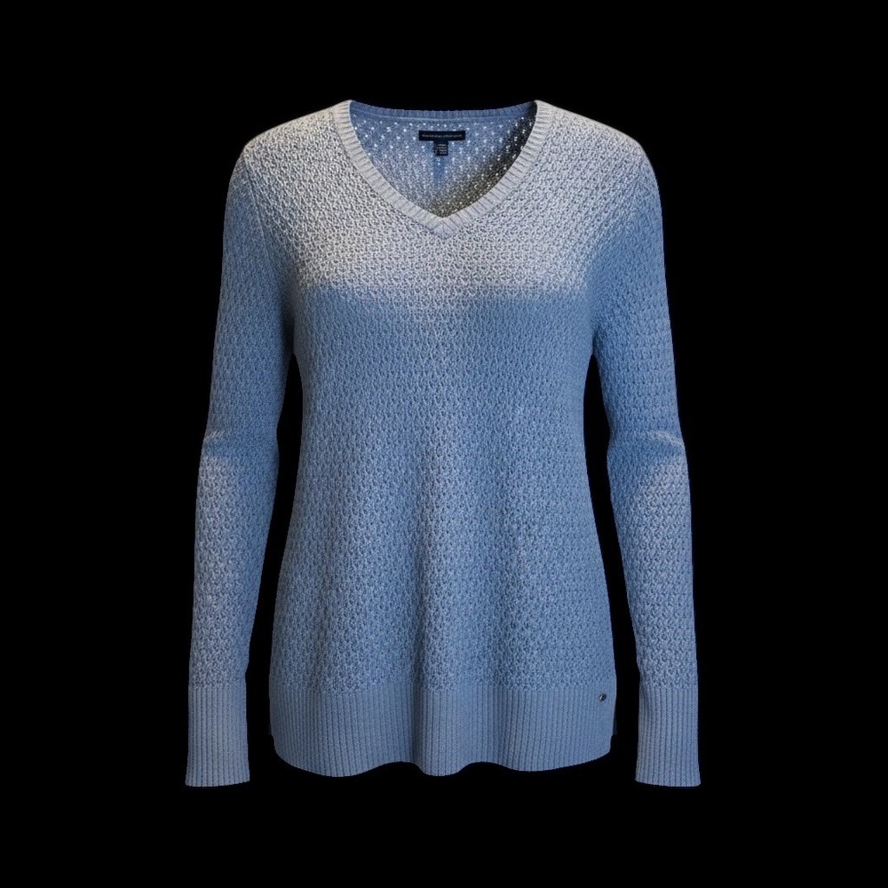 American Eagle Periwinkle Textured Knit V-Neck Sweater – Women’s Medium